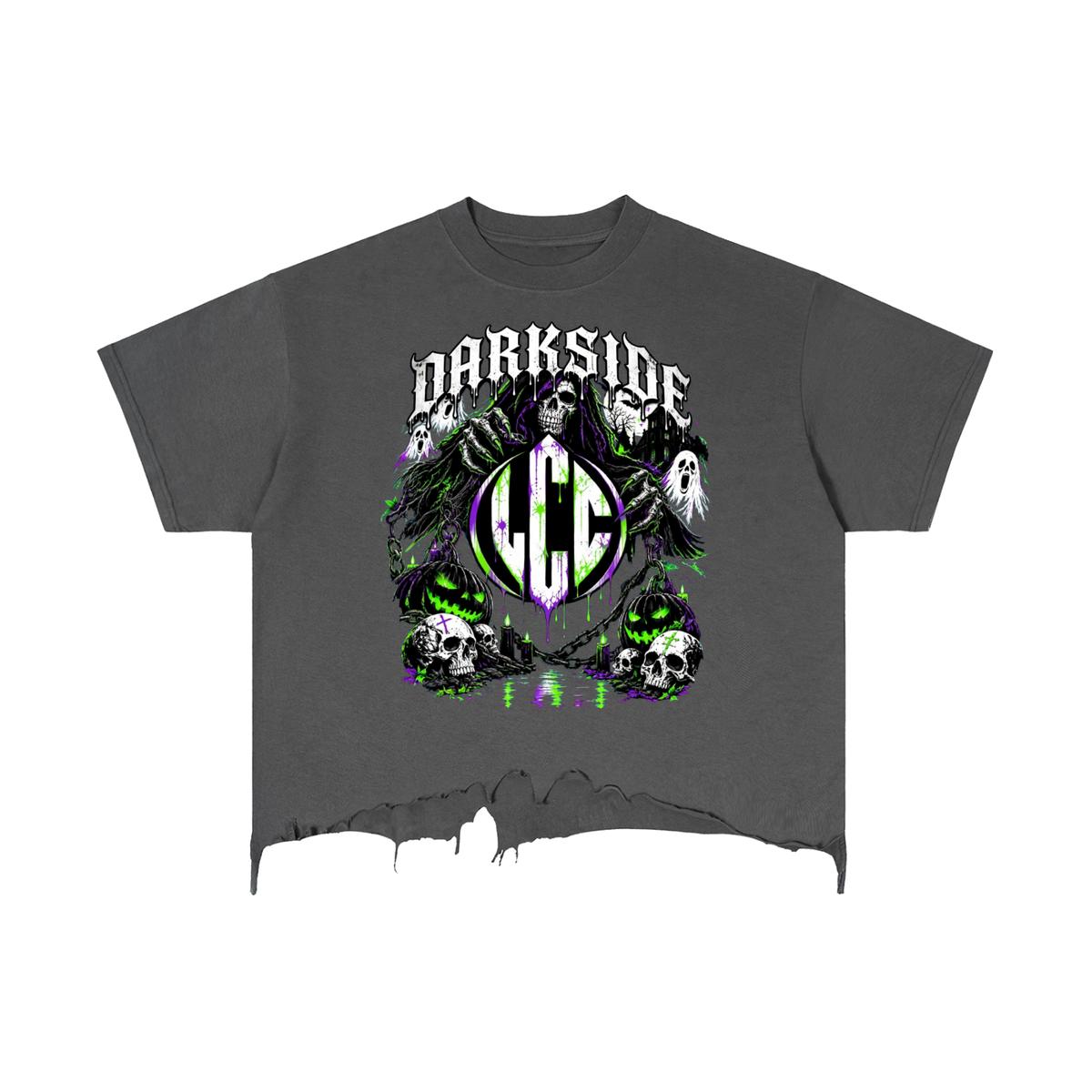 DARKSIDE Vintage Boxy Distressed Hem T-Shirt