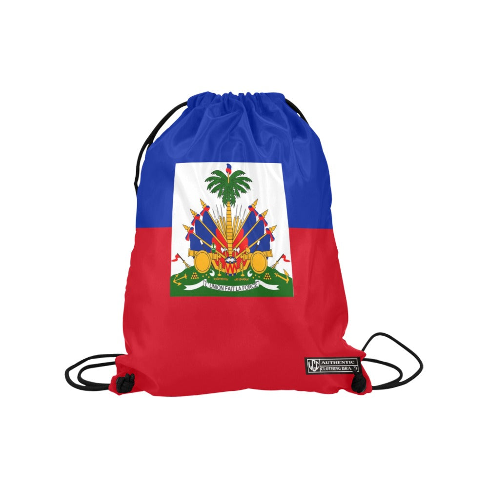 HAITI FLAG Medium Drawstring Bag Model 1604 (Twin Sides) 13.8"(W) * 18.1"(H)