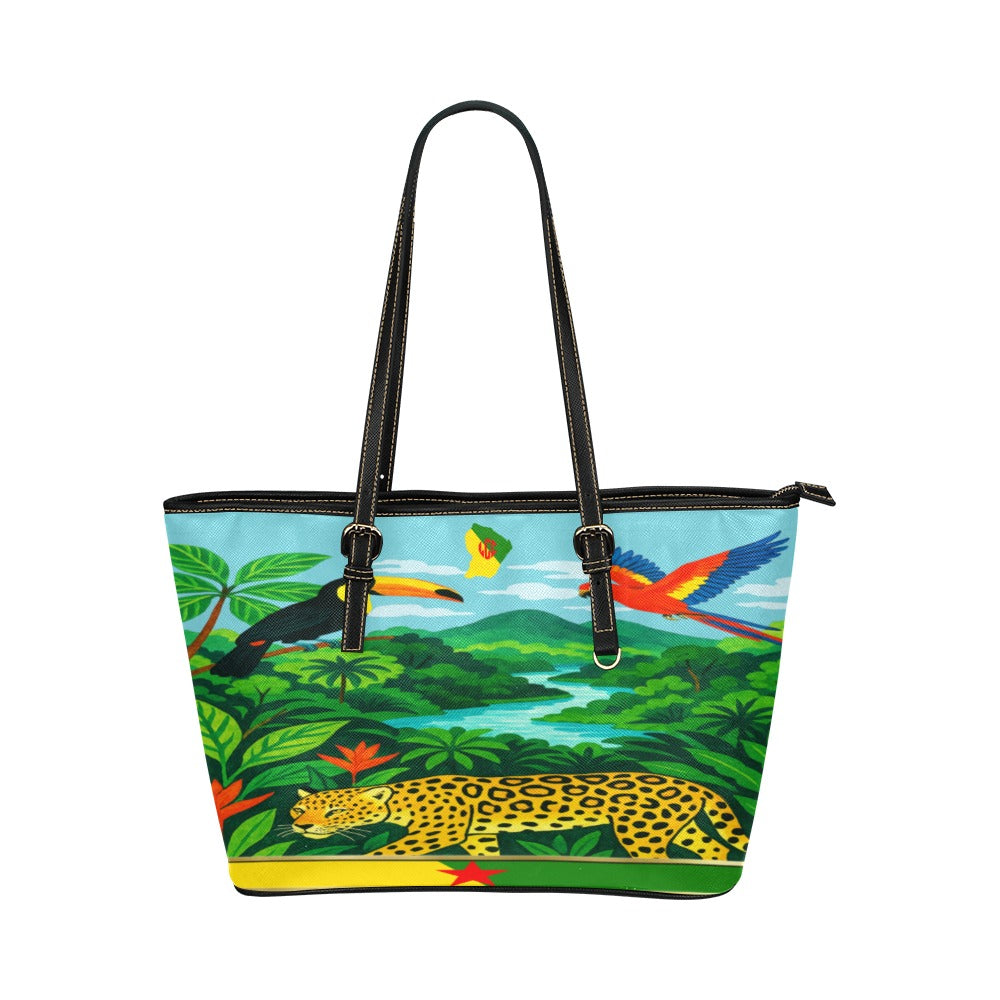 GUYANE PAYSAGE Leather Tote Bag/Large