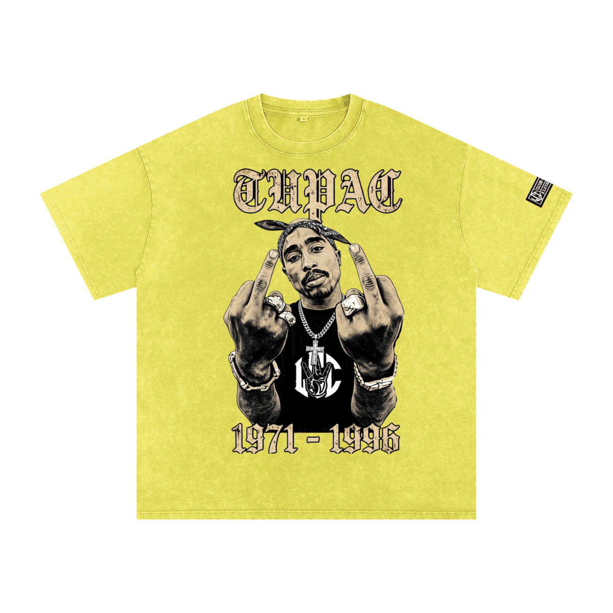 TUPAC Snow Washed Oversized T-Shirt