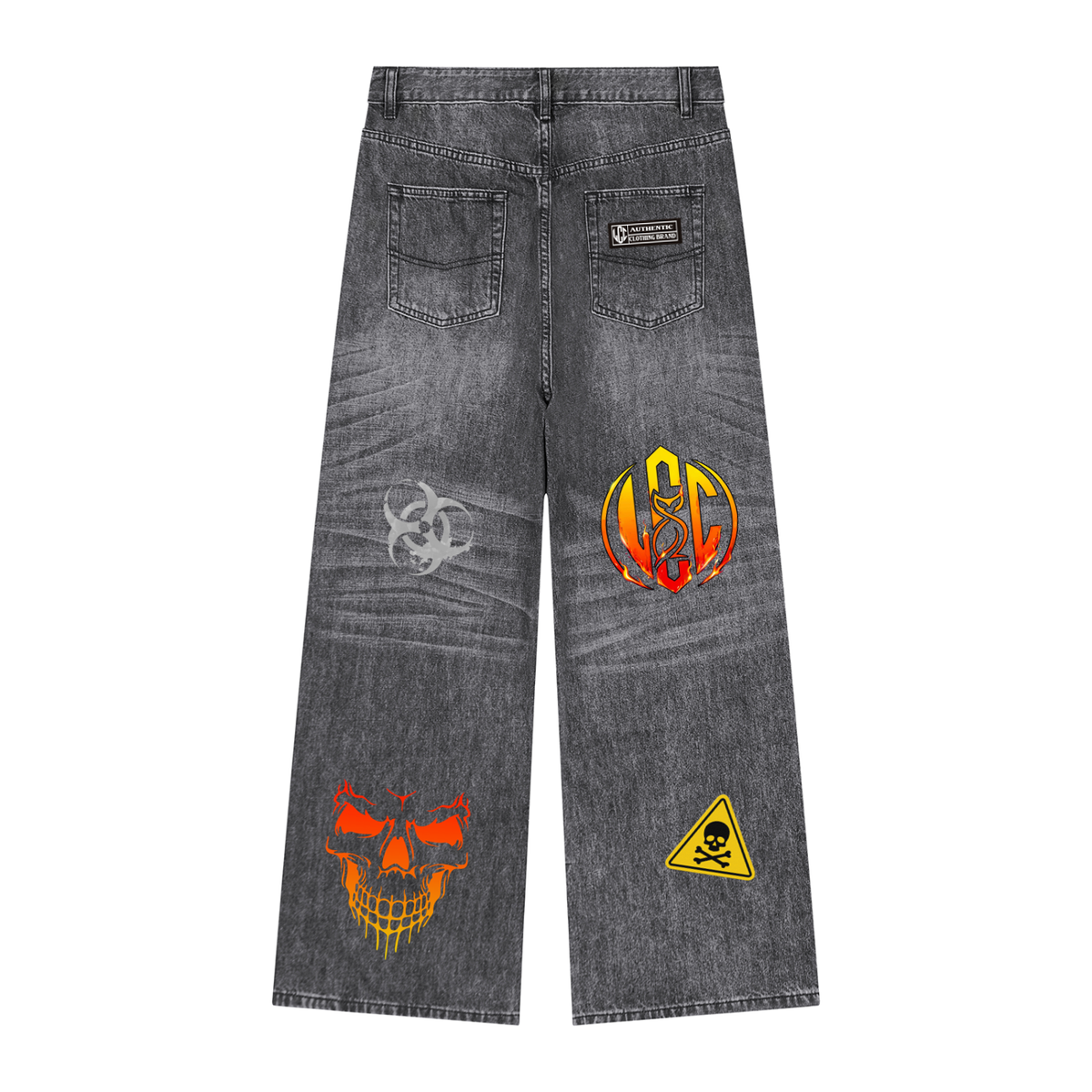 LCC HOTSKULL Vintage Wash Denim Jeans