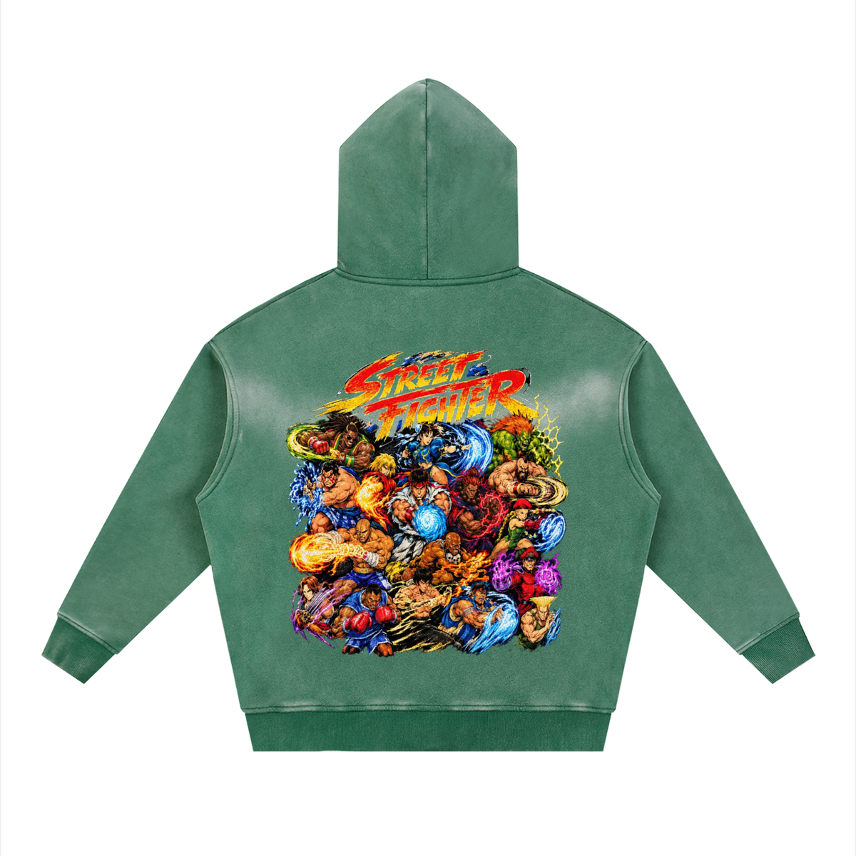 Street Fighter Two-way Zipper Boxy  Hoodie