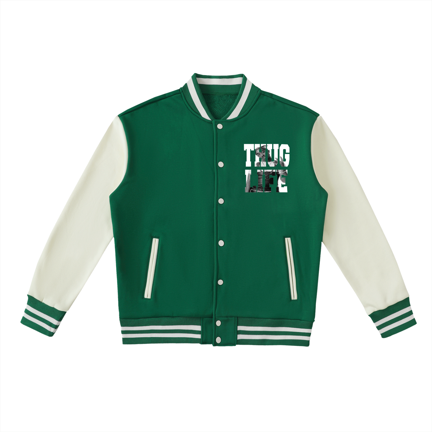 SHAKUR Two-Tone Fleeced Varsity Jacket