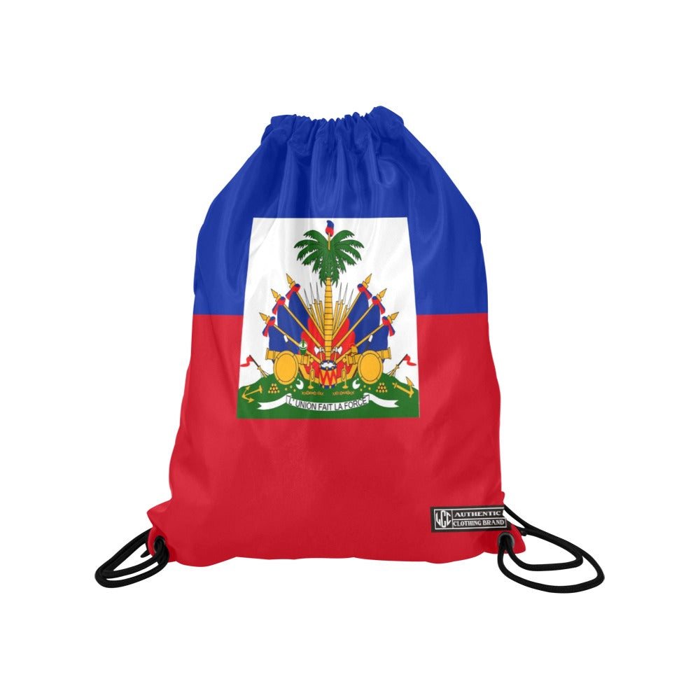 HAITI FLAG Medium Drawstring Bag Model 1604 (Twin Sides) 13.8"(W) * 18.1"(H)