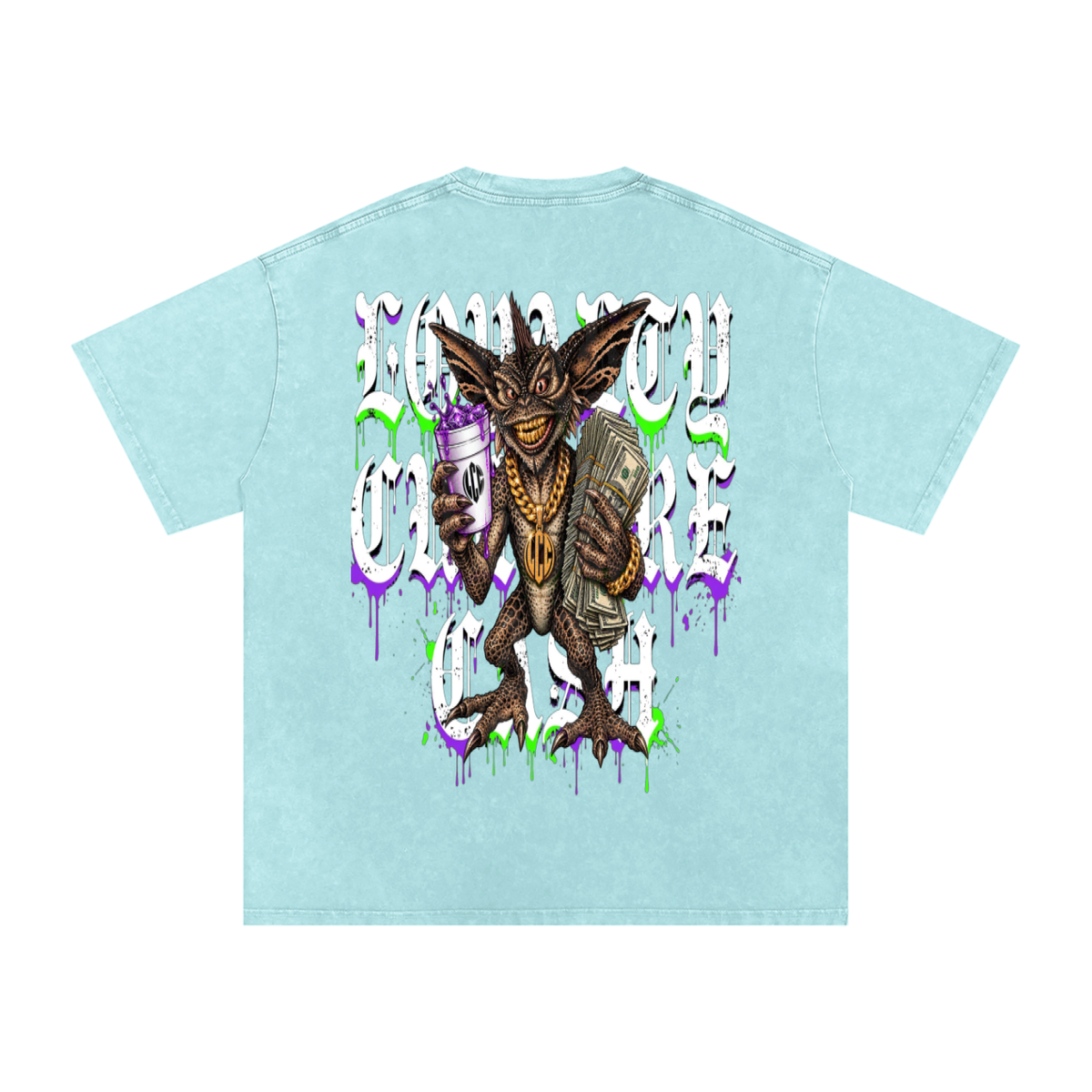GREMLINS Snow Washed Oversized Cotton T-Shirt