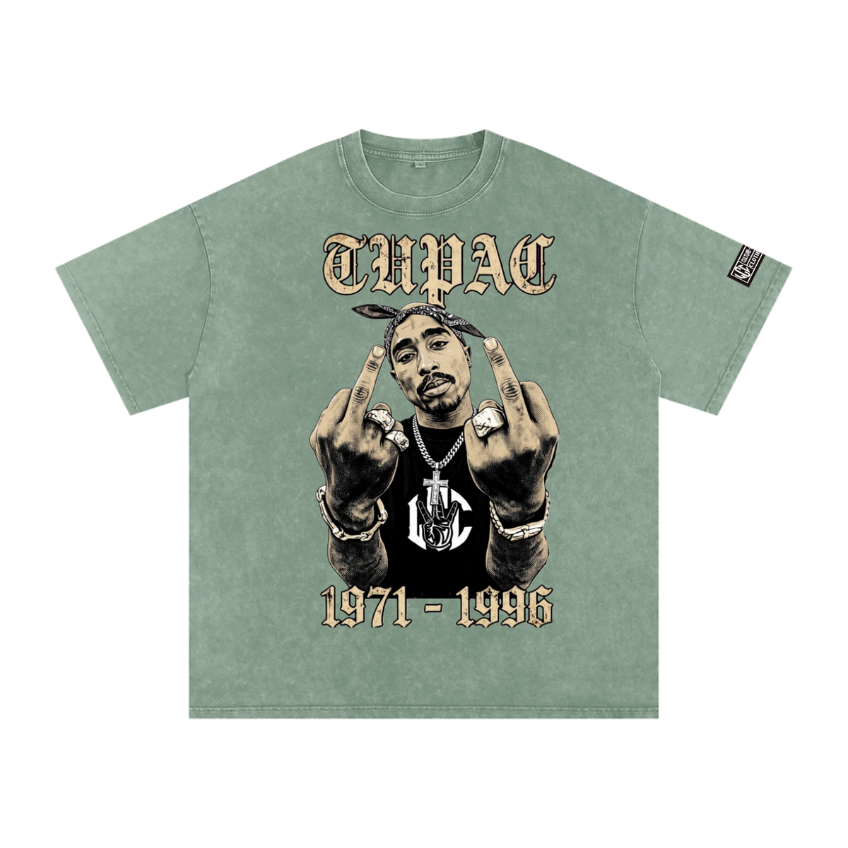 TUPAC Snow Washed Oversized T-Shirt
