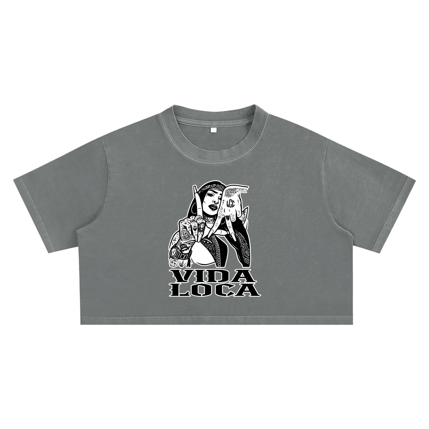 LA VIDA LOCA Snow Washed Crop Top