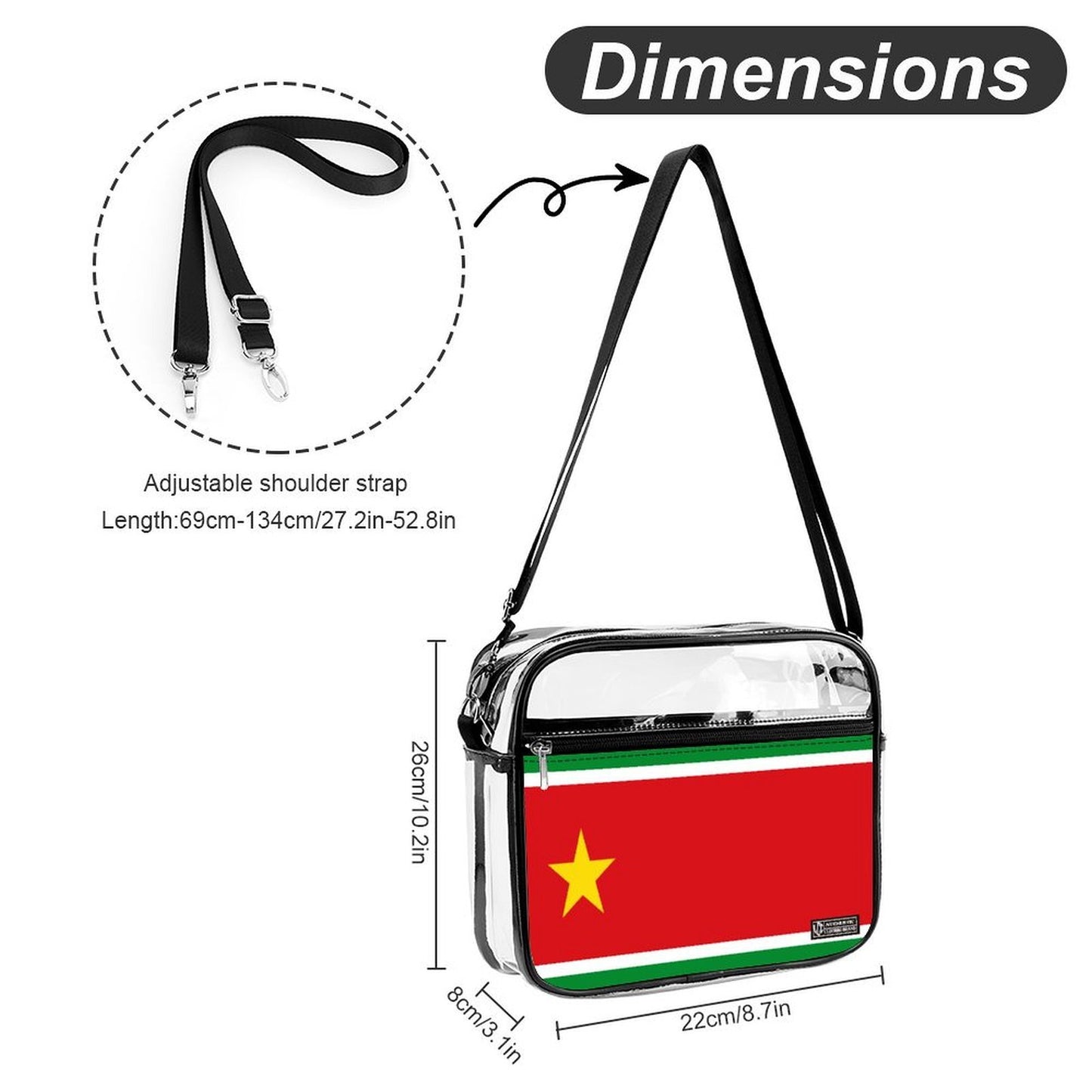 GUADELOUPE Large Clear Satchel Bag