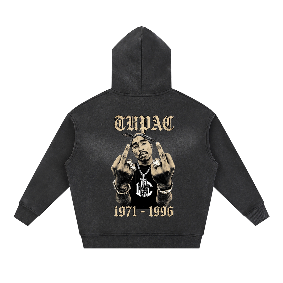 TUPAC Sunfade Zipper Boxy Hoodie