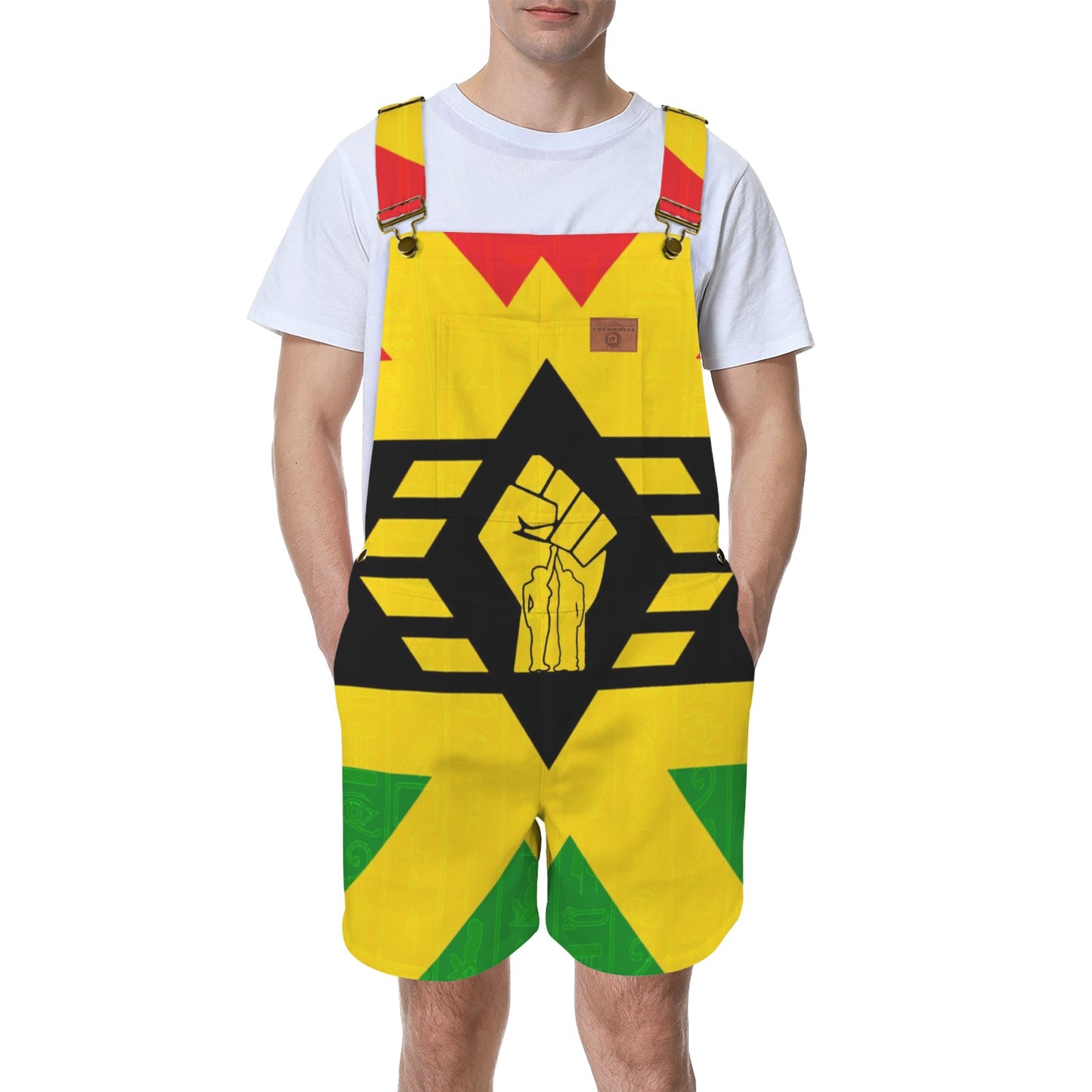 FIST UP RBG Unisex Shorts Suspender Jumpsuit