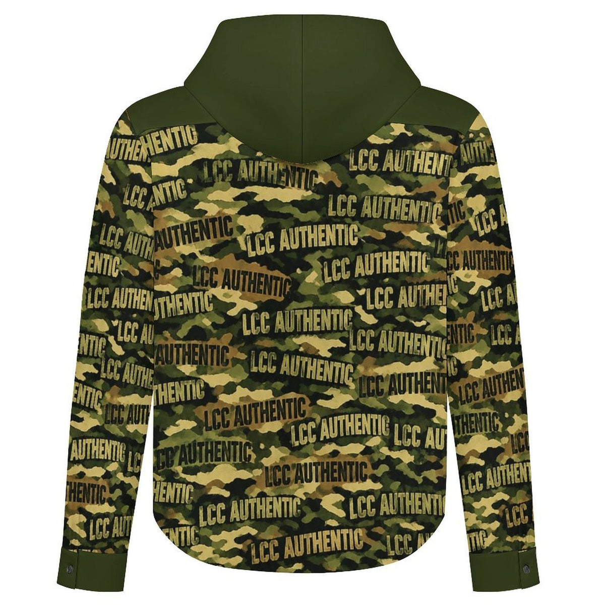 LCC CAMOUFLAGE Men's Long‑Sleeve Hooded Shirt Jacket