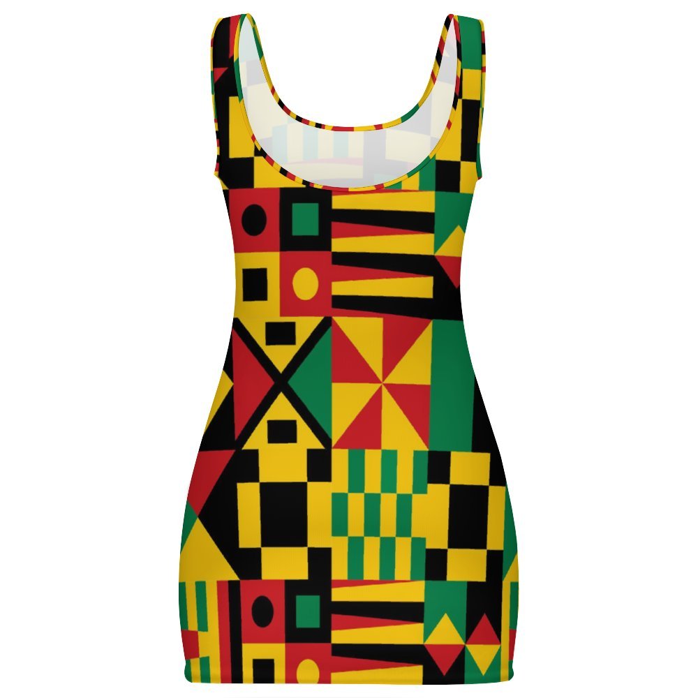 KENTE BUTAN Sunmer Bodycon Tank  Dress