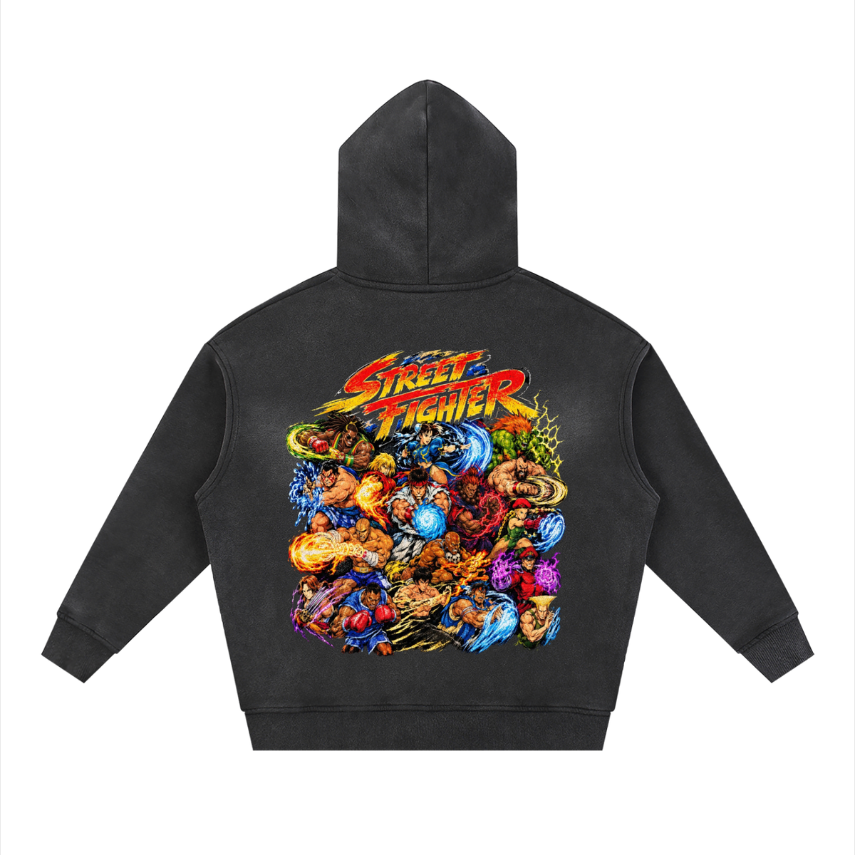 Street Fighter Two-way Zipper Boxy  Hoodie