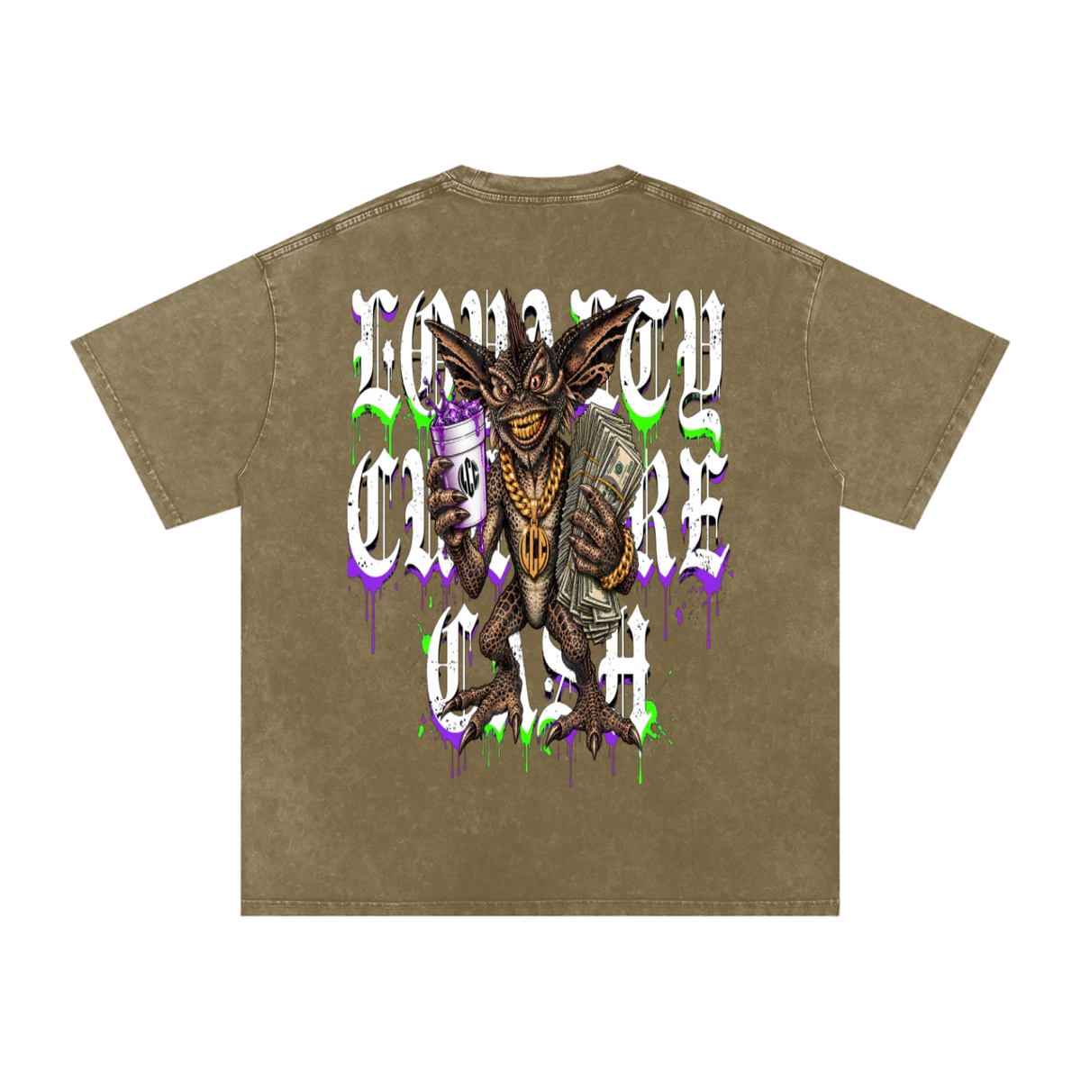 GREMLINS Snow Washed Oversized Cotton T-Shirt