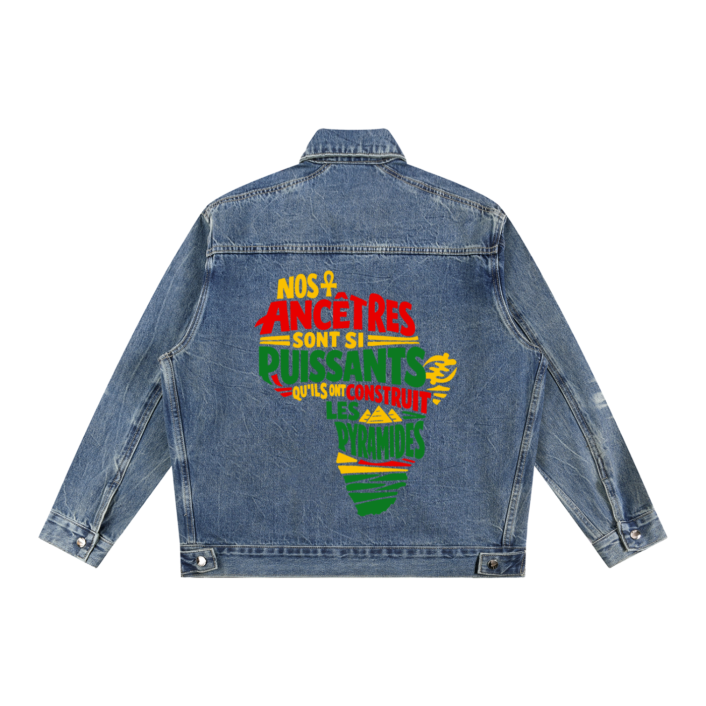 NOS ANCETRES Vintage Wash Zip Up Denim Jacket