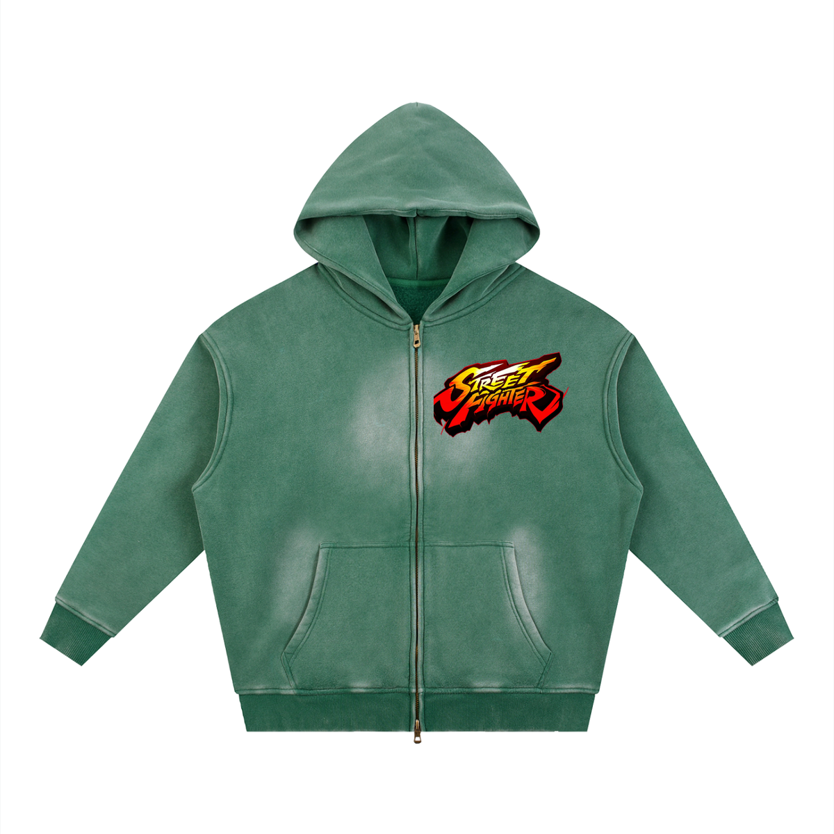 Street Fighter Two-way Zipper Boxy  Hoodie
