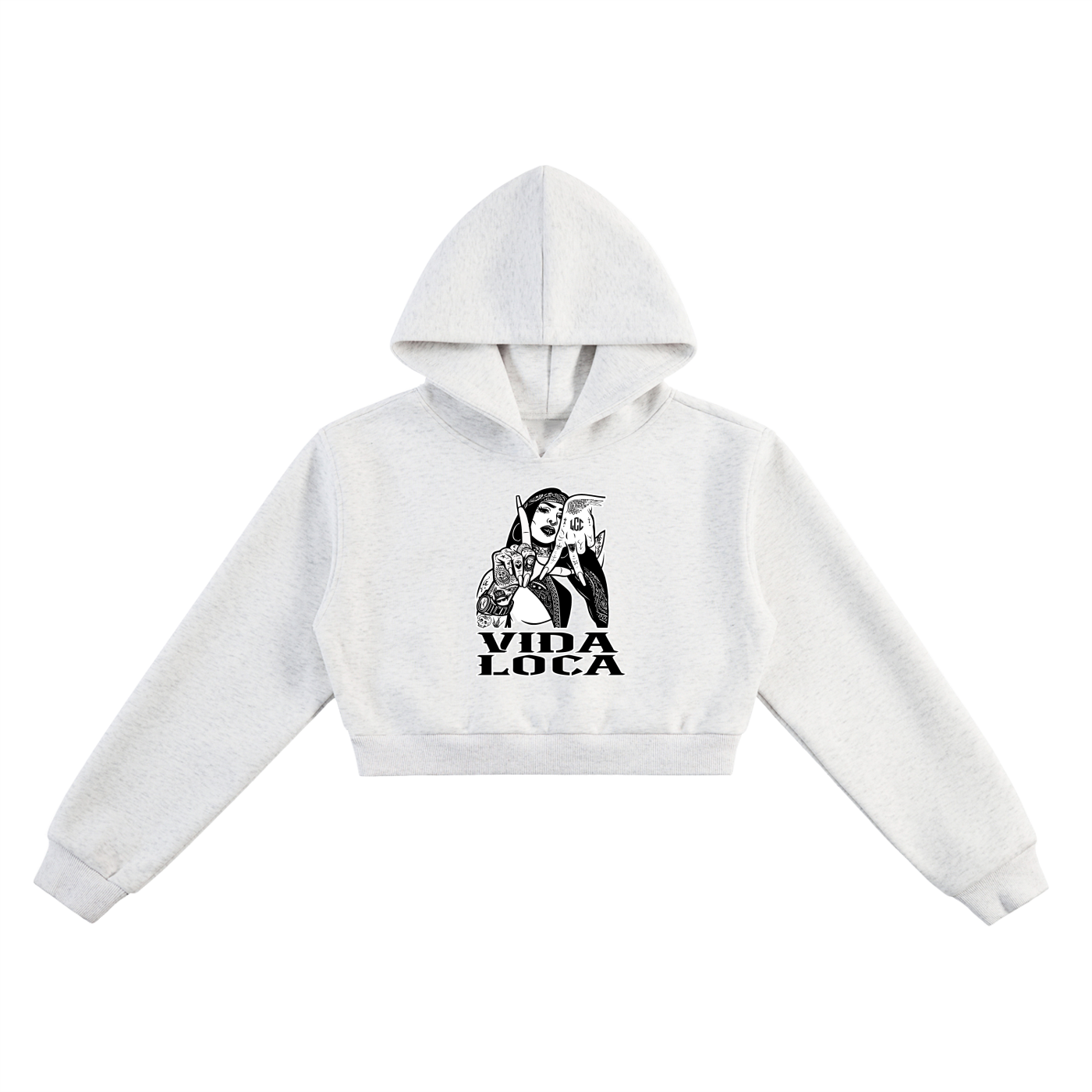 LA VIDA LOCA Essential Cropped Hoodie
