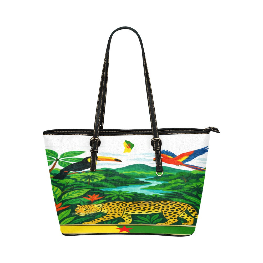 GUYANE PAYSAGE Leather Tote Bag/Large