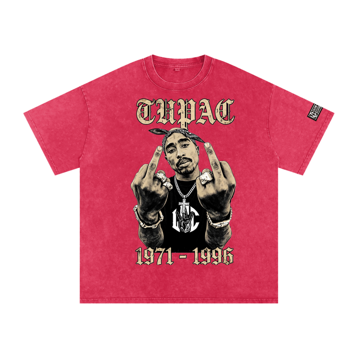 TUPAC Snow Washed Oversized T-Shirt