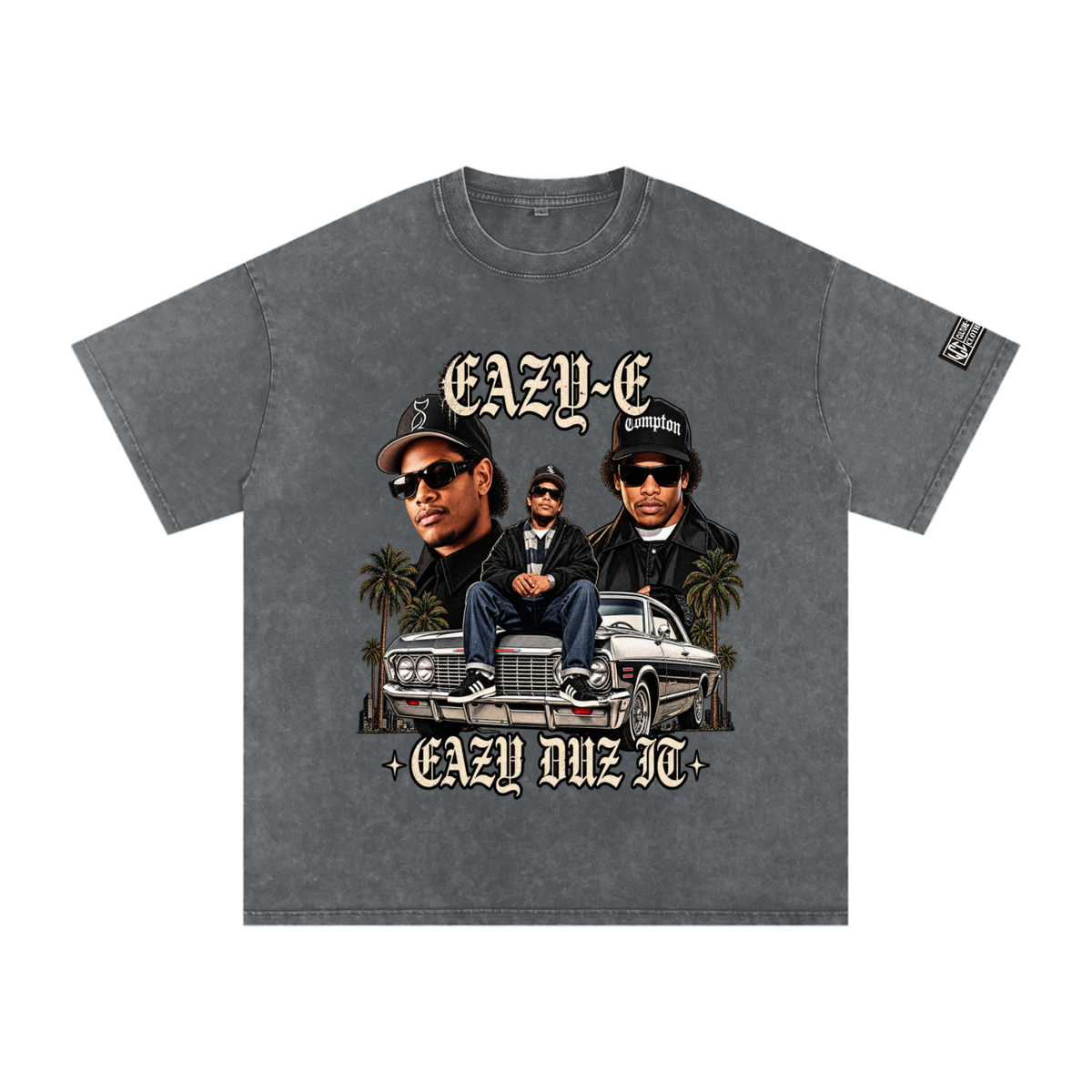 EAZY-E Snow Washed Oversized Cotton T-Shirt