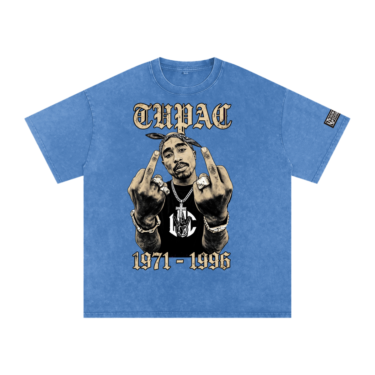 TUPAC Snow Washed Oversized  T-Shirt