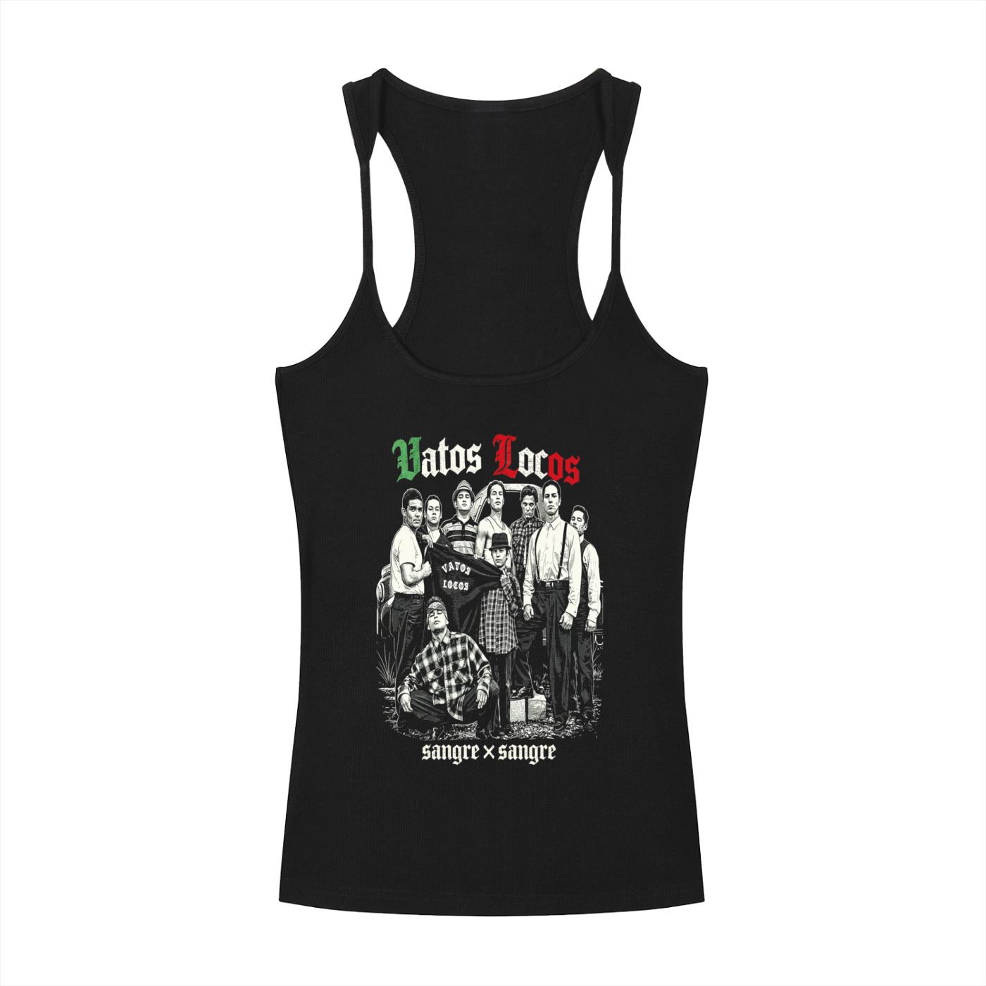 VATOS LOCOS Slim Fit Ribbed Racerback Tank Top