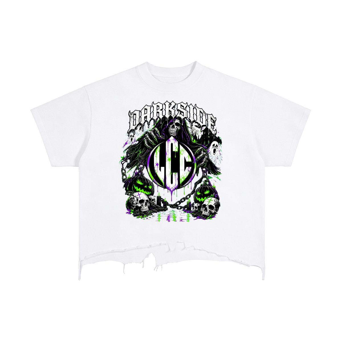 DARKSIDE Vintage Boxy Distressed Hem T-Shirt