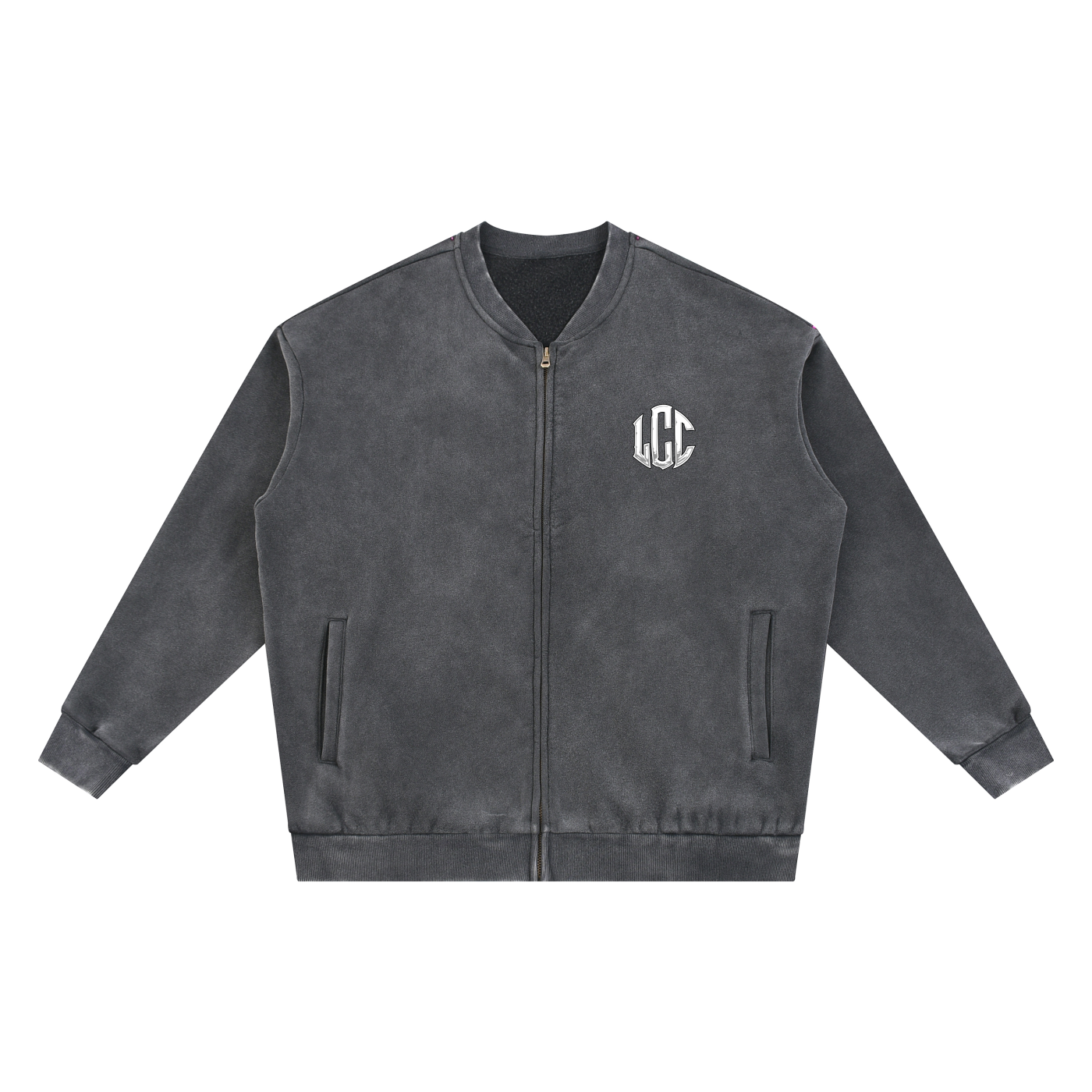 WESTCOAST Vintage Washed Fleece Baseball Jacket