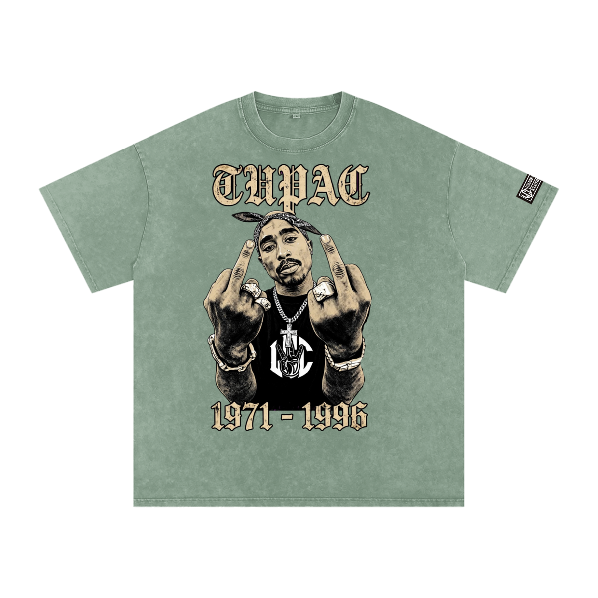 TUPAC Snow Washed Oversized  T-Shirt