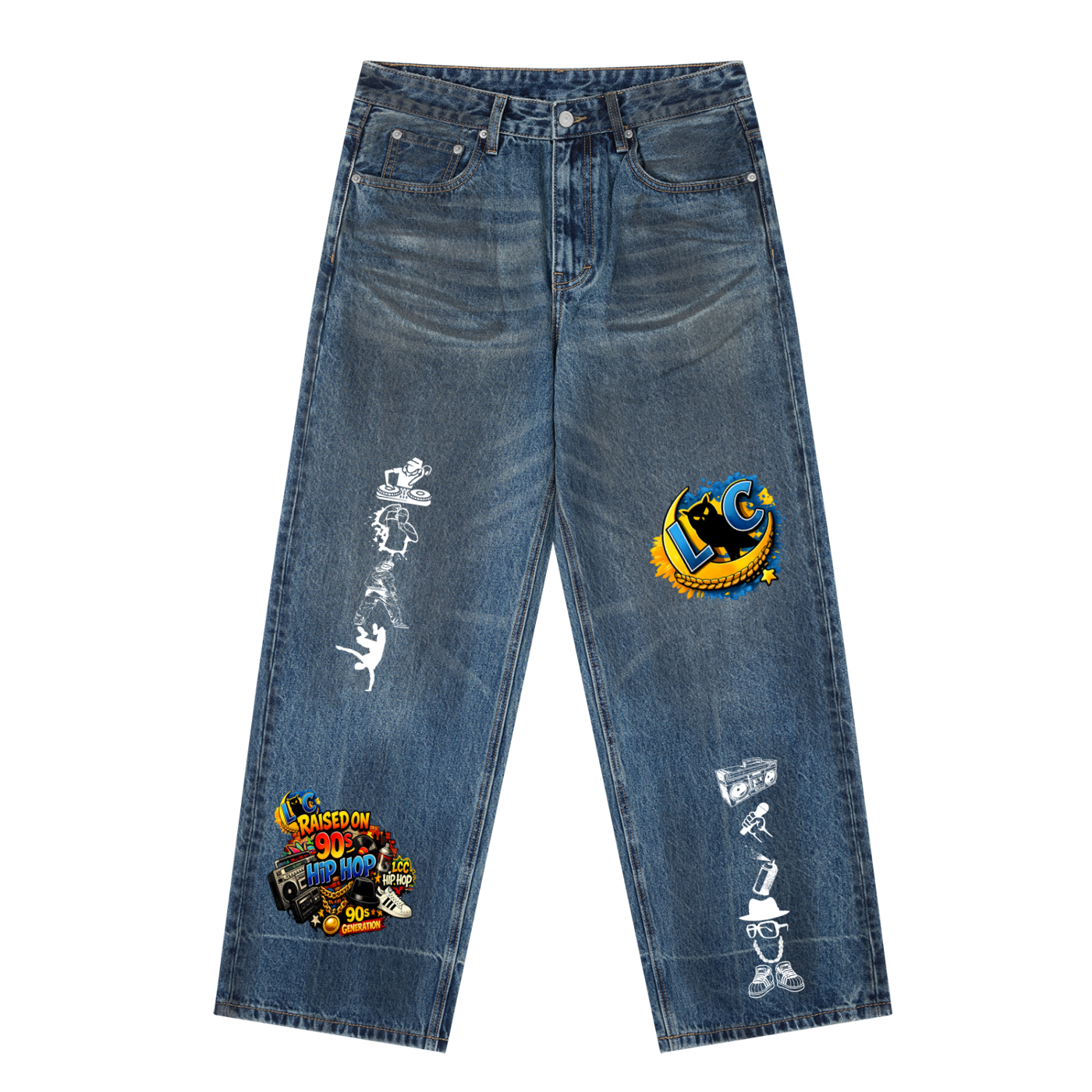 RAISE ON 90's Vintage Wash Baggy Denim Jeans