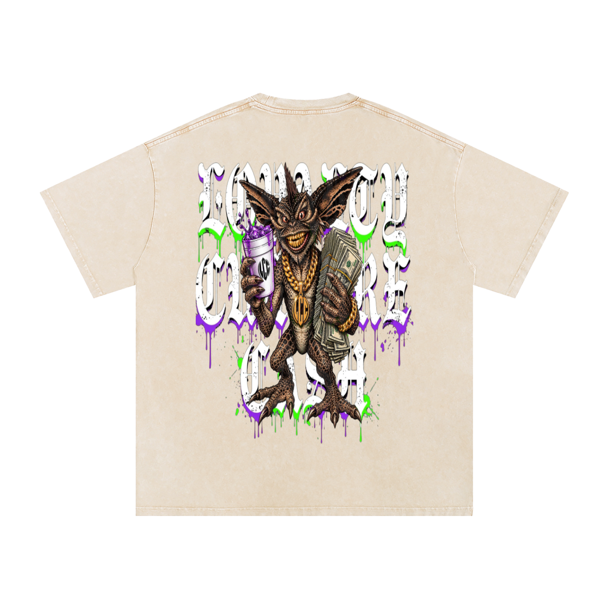 GREMLINS Snow Washed Oversized Cotton T-Shirt