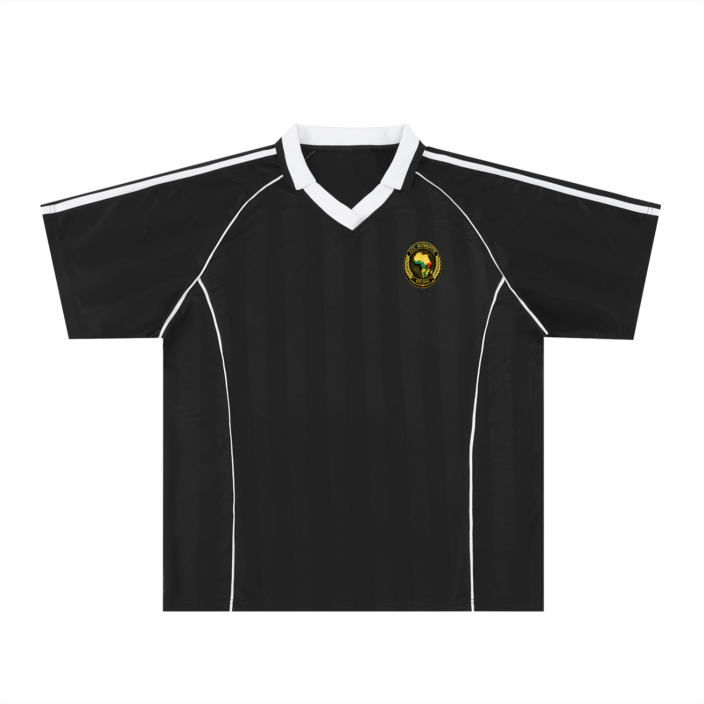AFRICA PRIDE Shadow Stripe Collared Soccer Jersey