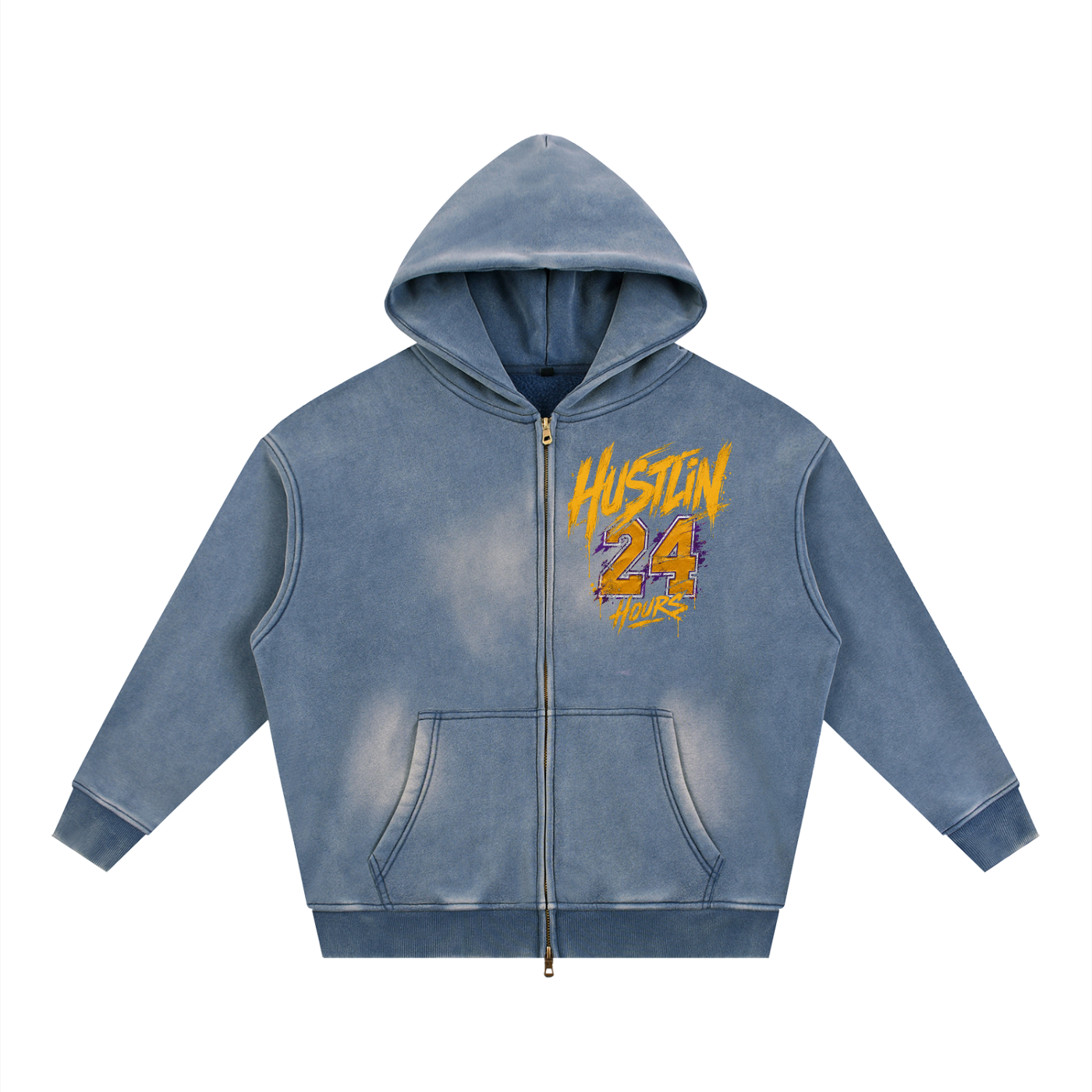 HUSTLIN 24 HOURS Sunfade Boxy Hoodie