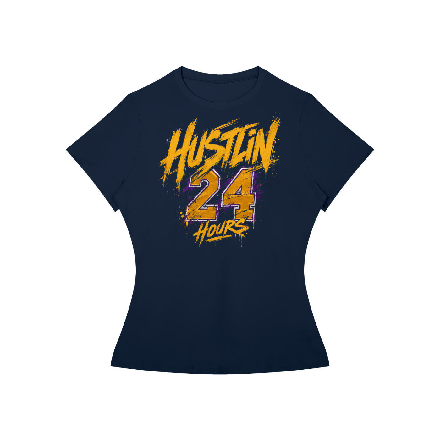 HUSTLIN 24HOURS Women’s Slim Fit T-Shirt
