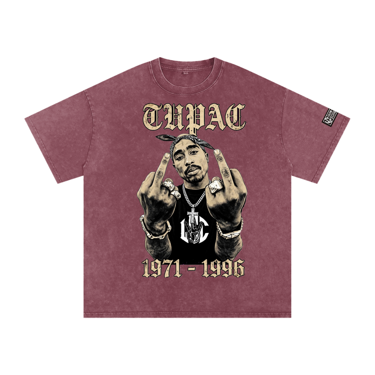 TUPAC Snow Washed Oversized T-Shirt