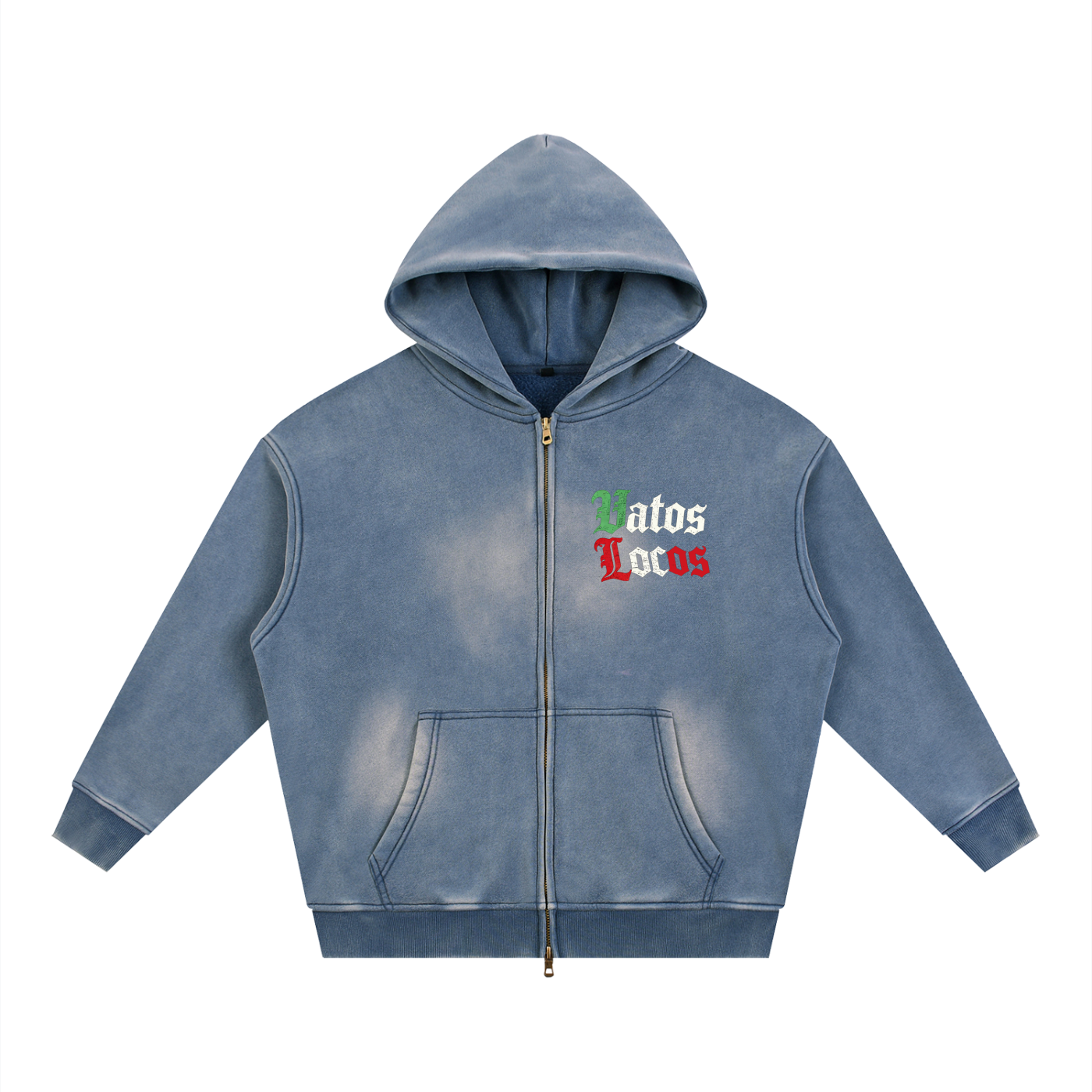 VATOS LOCOS Sunfade Two-way Zipper Boxy Fleece Hoodie
