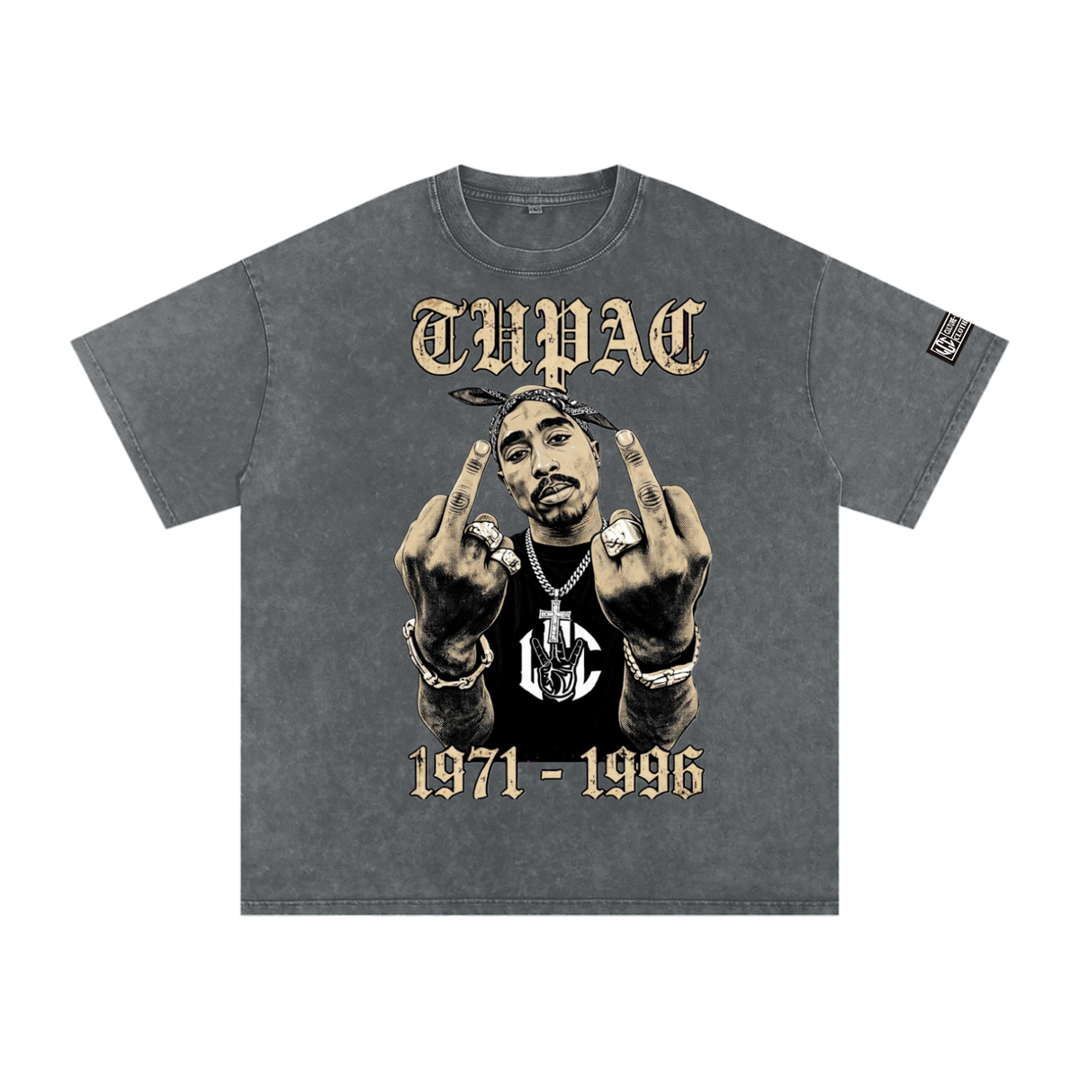 TUPAC Snow Washed Oversized T-Shirt