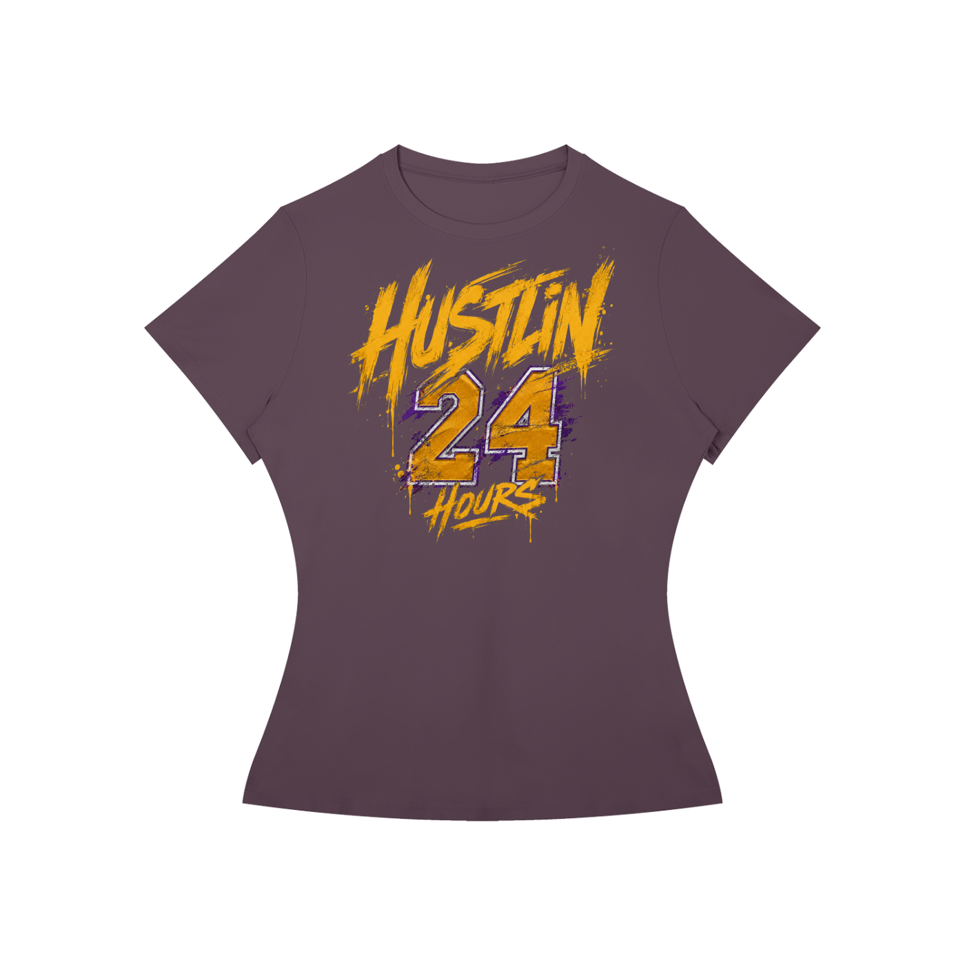 HUSTLIN 24HOURS Women’s Slim Fit T-Shirt