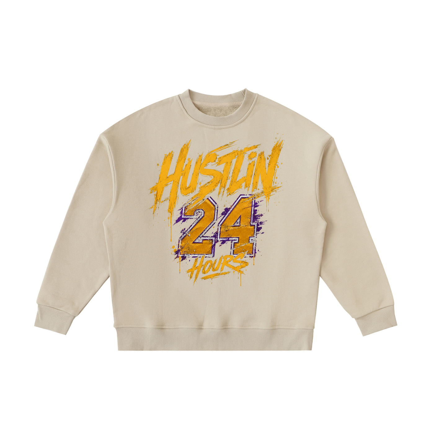 HUSTLIN 24HOURS  Kids' Crewneck Sweatshirt