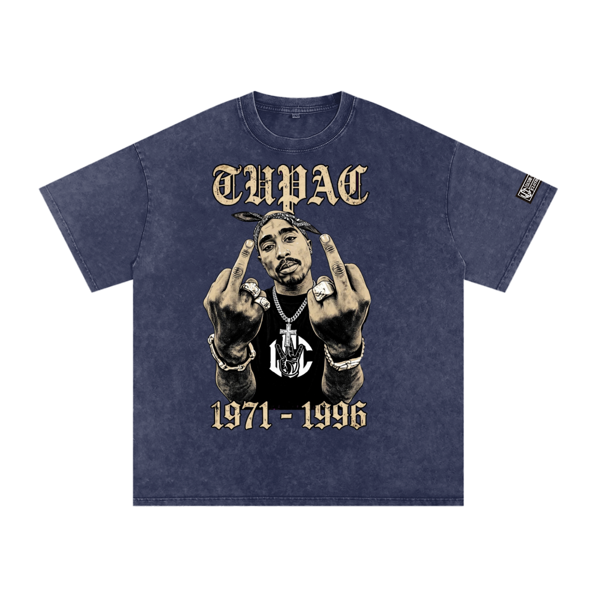 TUPAC Snow Washed Oversized  T-Shirt