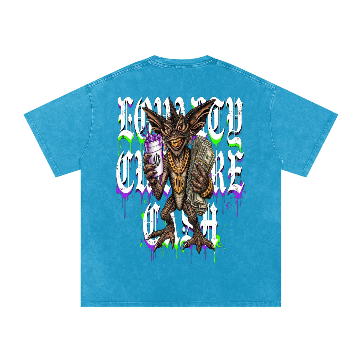 GREMLINS Snow Washed Oversized Cotton T-Shirt