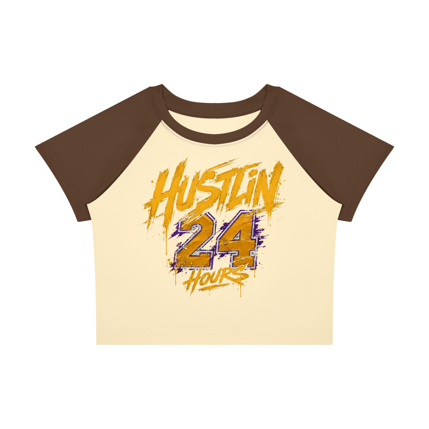HUSTLIN 24 HOURS Women’s Raglan T-Shirt