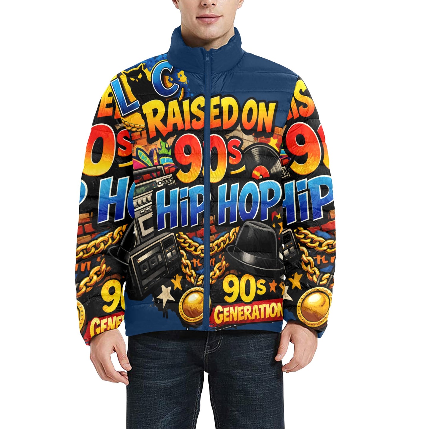 RAISE ON 90's Men's Stand Collar Padded Jacket