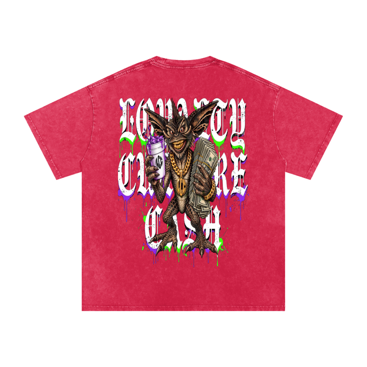 GREMLINS Snow Washed Oversized Cotton T-Shirt