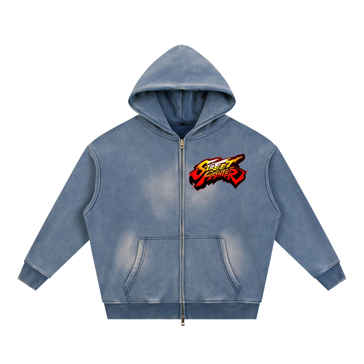 Street Fighter Two-way Zipper Boxy  Hoodie