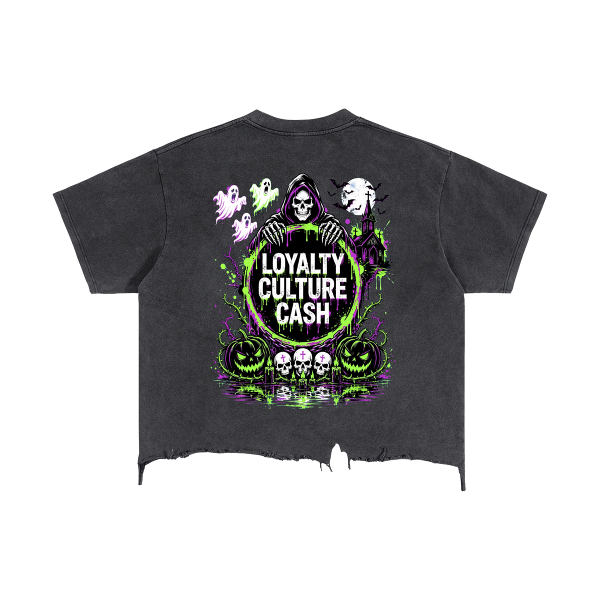 DARKSIDE Vintage Boxy Distressed Hem T-Shirt