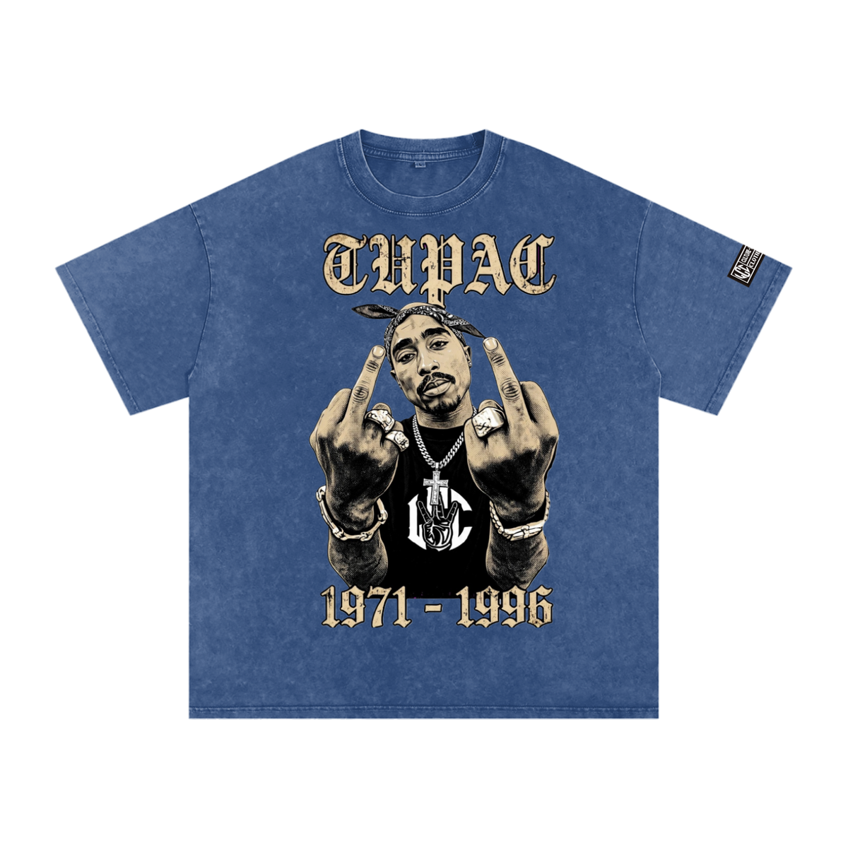 TUPAC Snow Washed Oversized T-Shirt