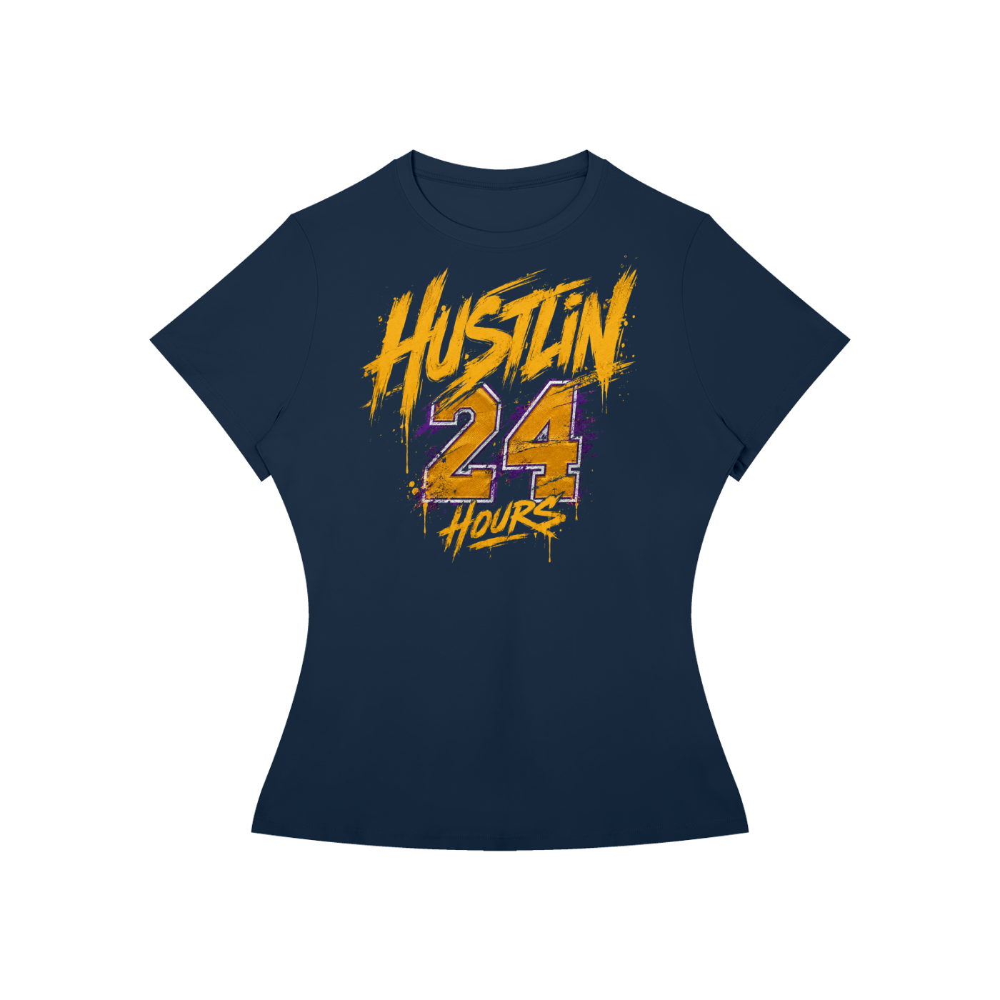 HUSTLIN 24HOURS Women’s Slim Fit T-Shirt