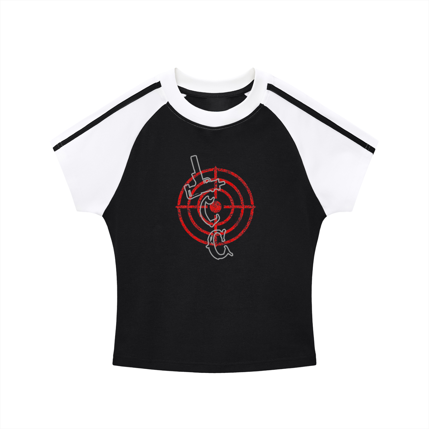 LCC TARGET Contrast Stripes Bodycon Raglan  Sleeve T-Shirt