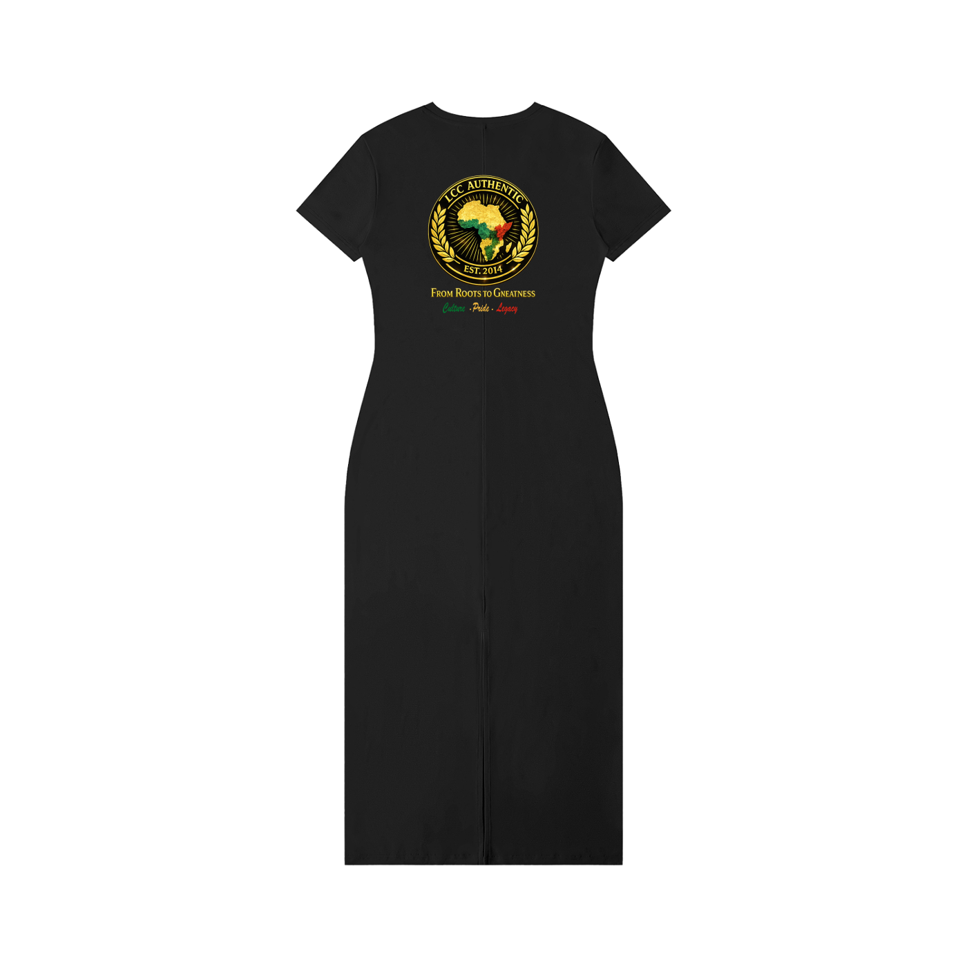 AFRICAN PRIDE Women's V-Neck Short Sleeve Maxi Dress